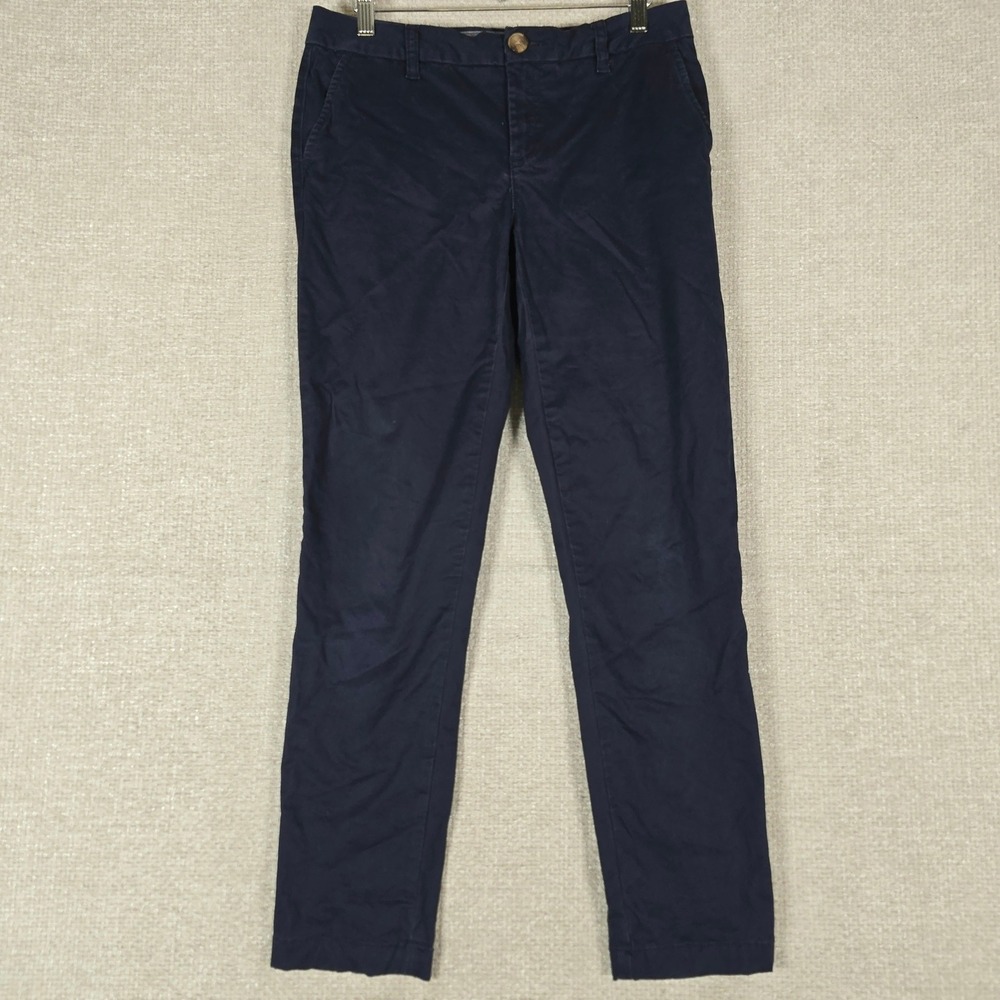 Tommy Hilfiger Womens Navy Blue Ankle Chino Pants Size 4 Slim Stretch Cotton